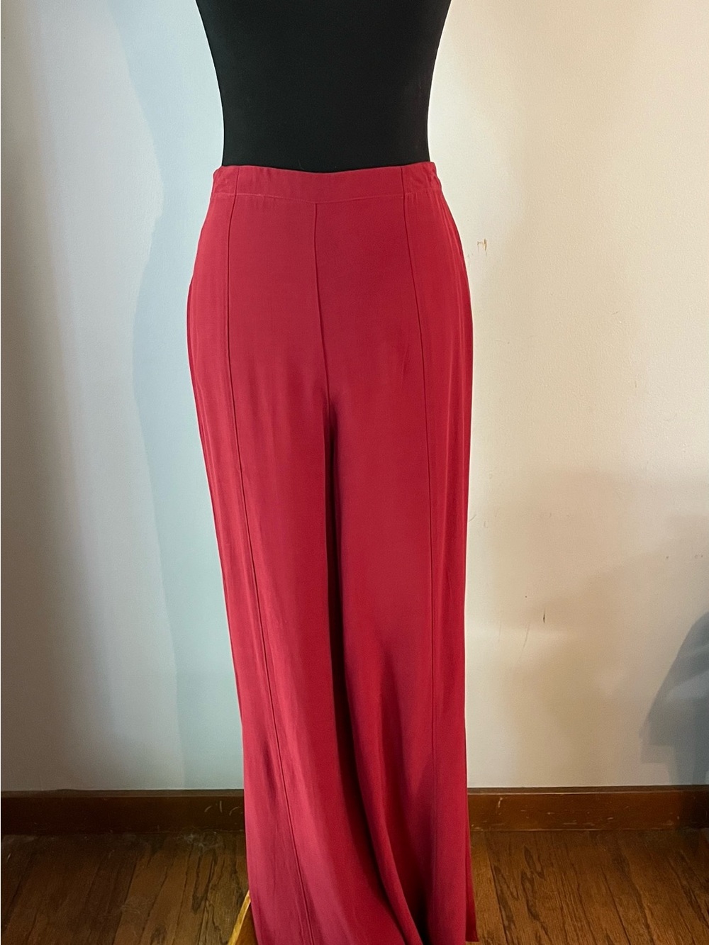 Free People Burgundy Wide Leg Palazzo Trouser Pants Side Slit Size 4
